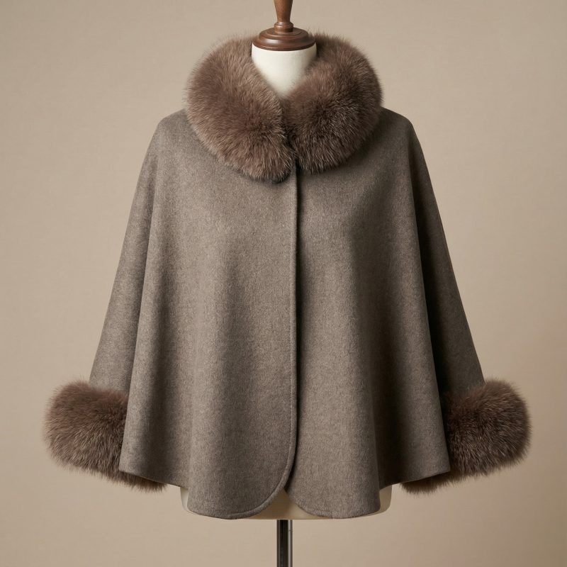 Trapper/Aviator Leather Hat with Fox Trim